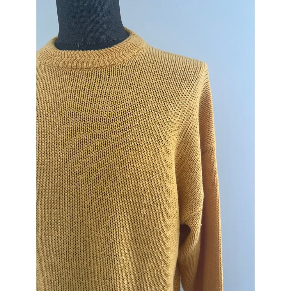 Vintage Boston Traders Cotton Thick Knit Sweater Yellow Crew Neck Size XL SG - Picture 3 of 10